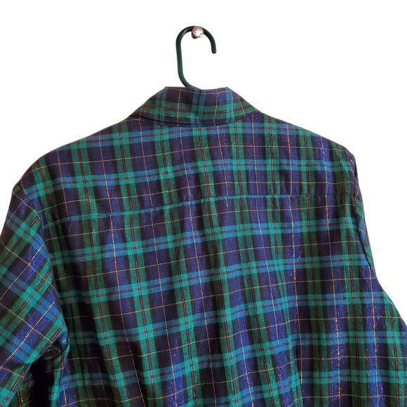 Hobby Horse Show Shirt Blue Green Gold Red Metallic Threading Large - Picture 4 of 16